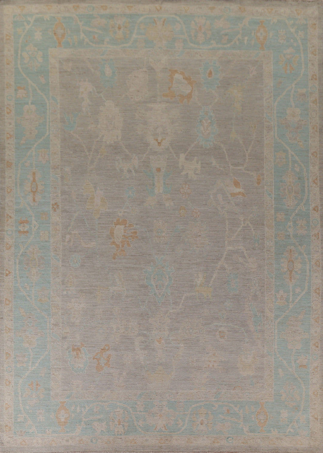 Vegetable Dye Oushak Turkish Area Rug 10x13