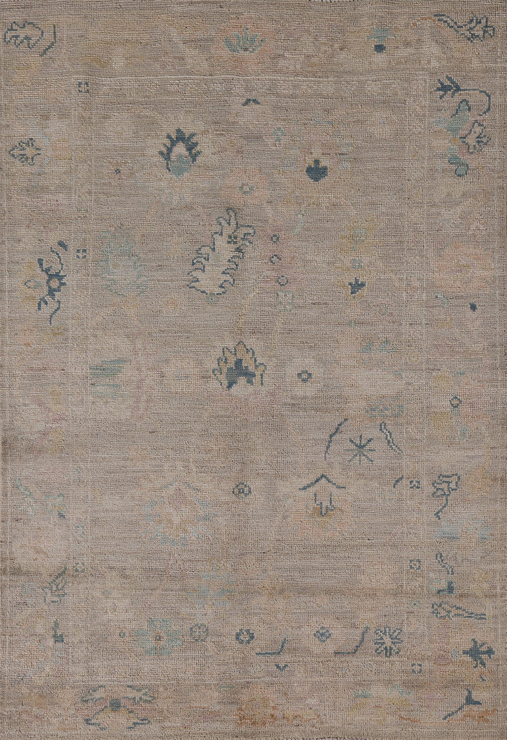 Vegetable Dye Oushak Turkish Area Rug 4x6