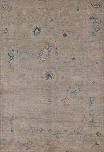 Vegetable Dye Oushak Turkish Area Rug 4x6