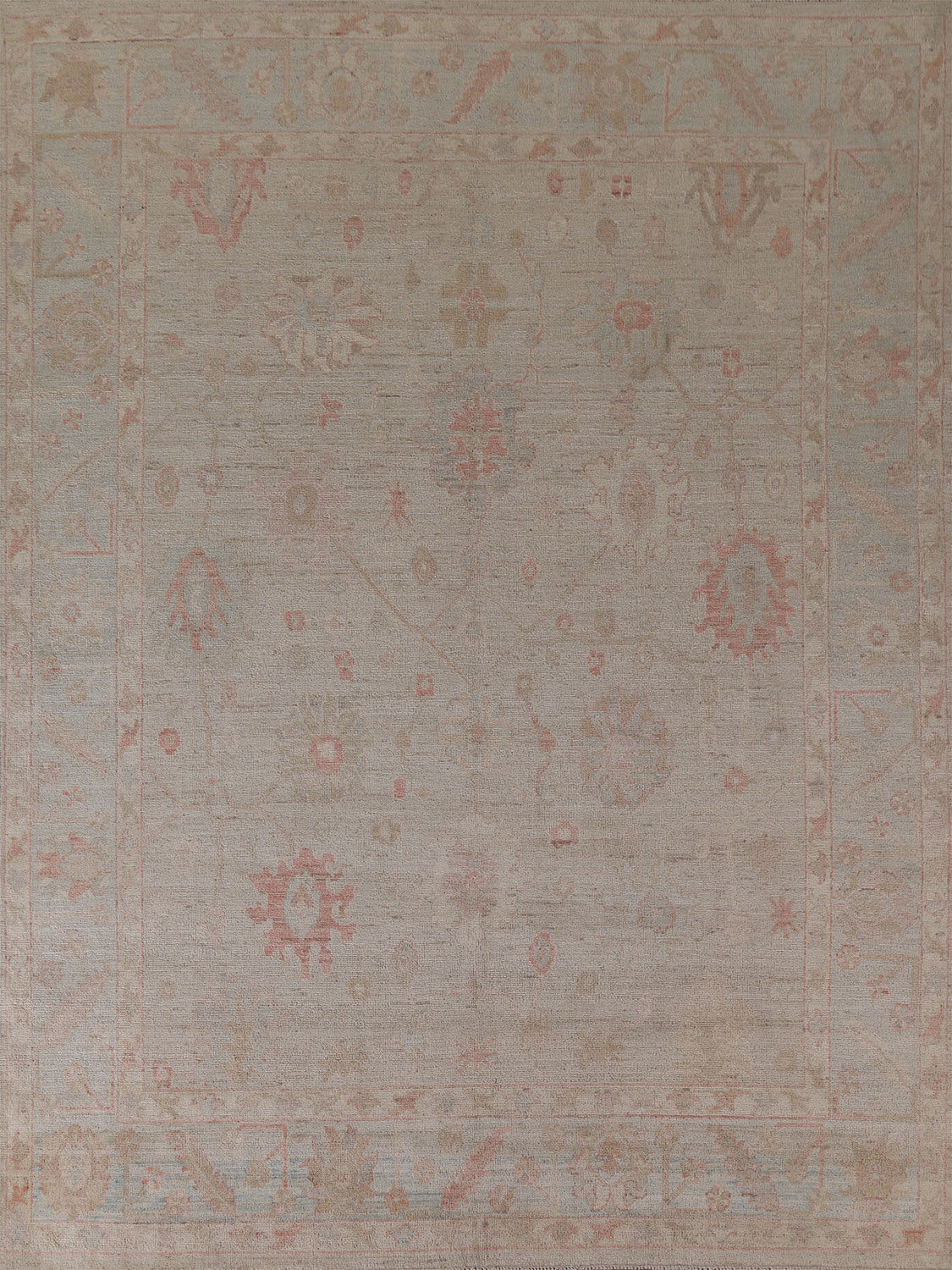 Earth Tone Oushak Vegetable Dye Area Rug 8x10