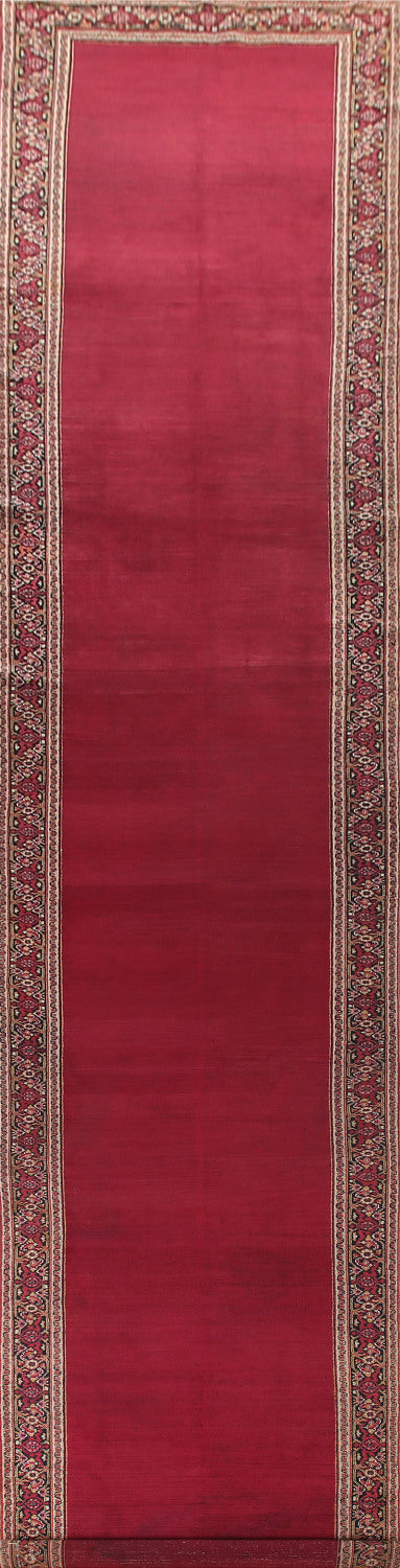 Pre-1900 Antique Kerman Lavar Vegetable Dye Persian Rug 4x23