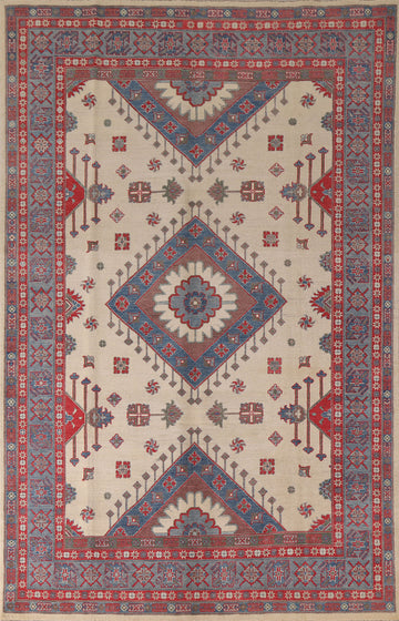 Handmade Wool Kazak Oriental Area Rug 7x10