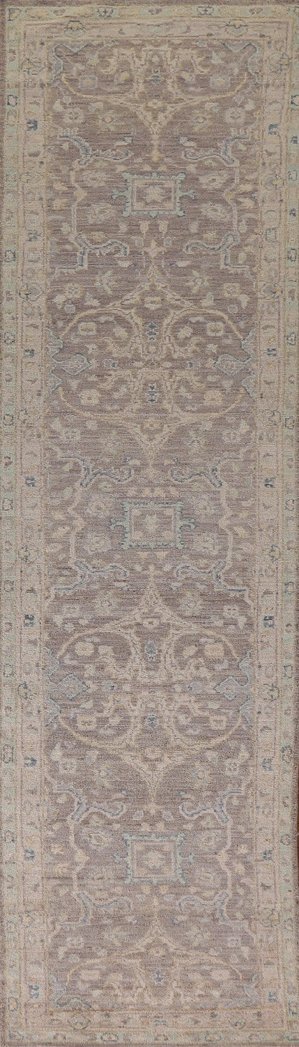 Vegetable Dye Oushak Turkish Runner Rug 3x12