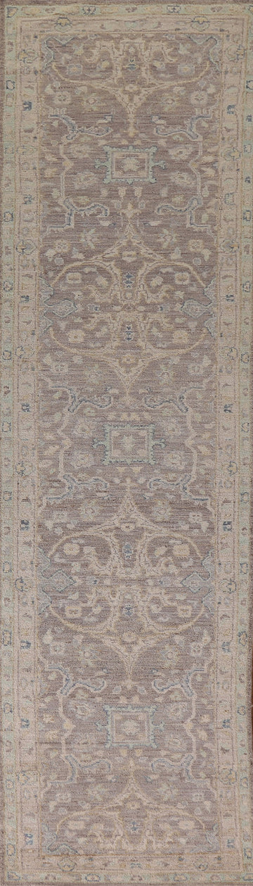 Vegetable Dye Oushak Turkish Runner Rug 3x12
