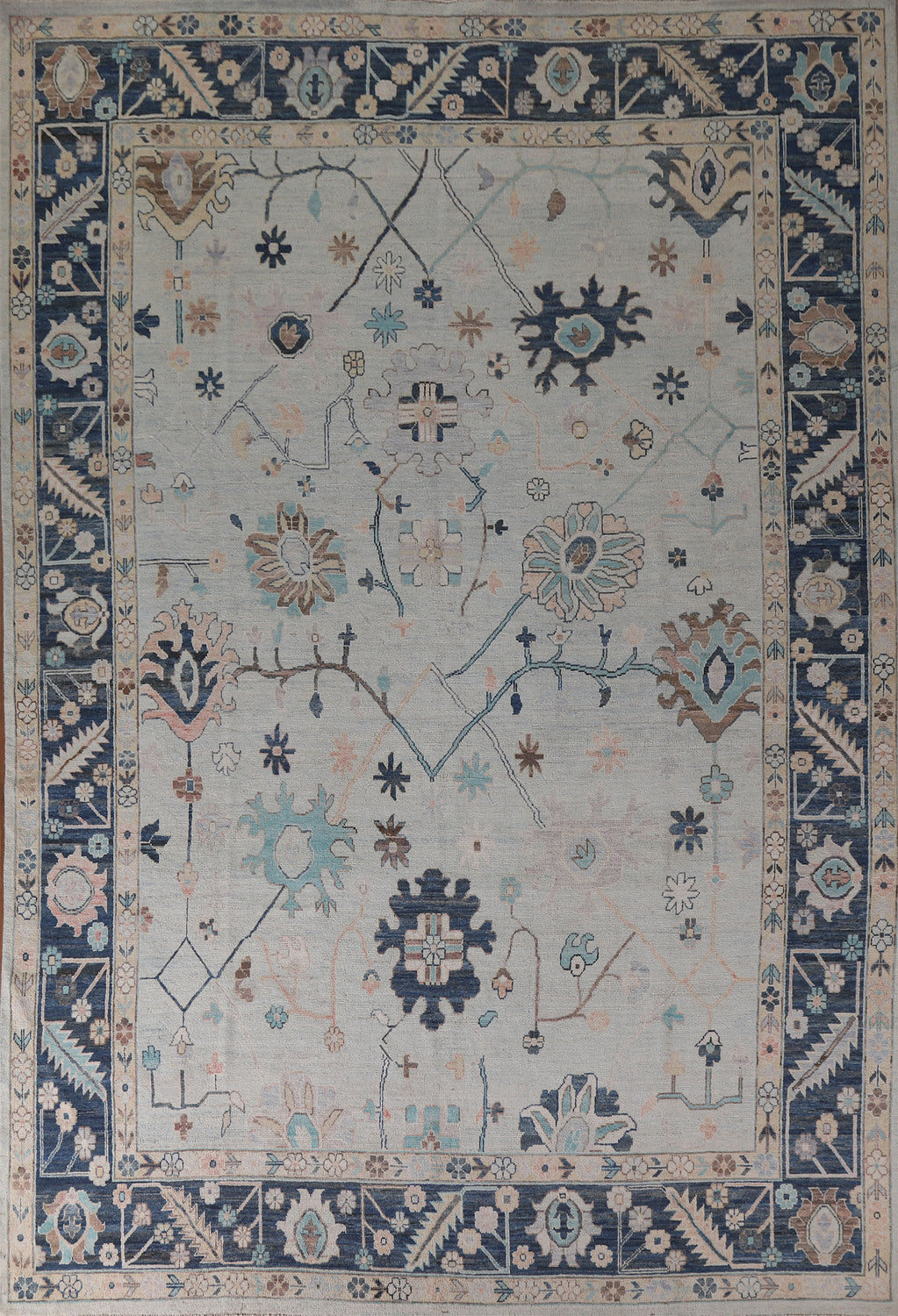 Vegetable Dye Oushak Turkish Area Rug 9x12