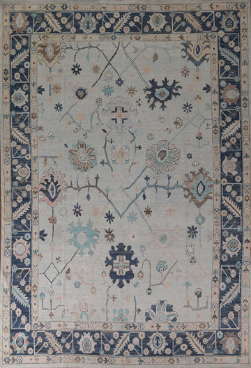 Vegetable Dye Oushak Turkish Area Rug 9x12