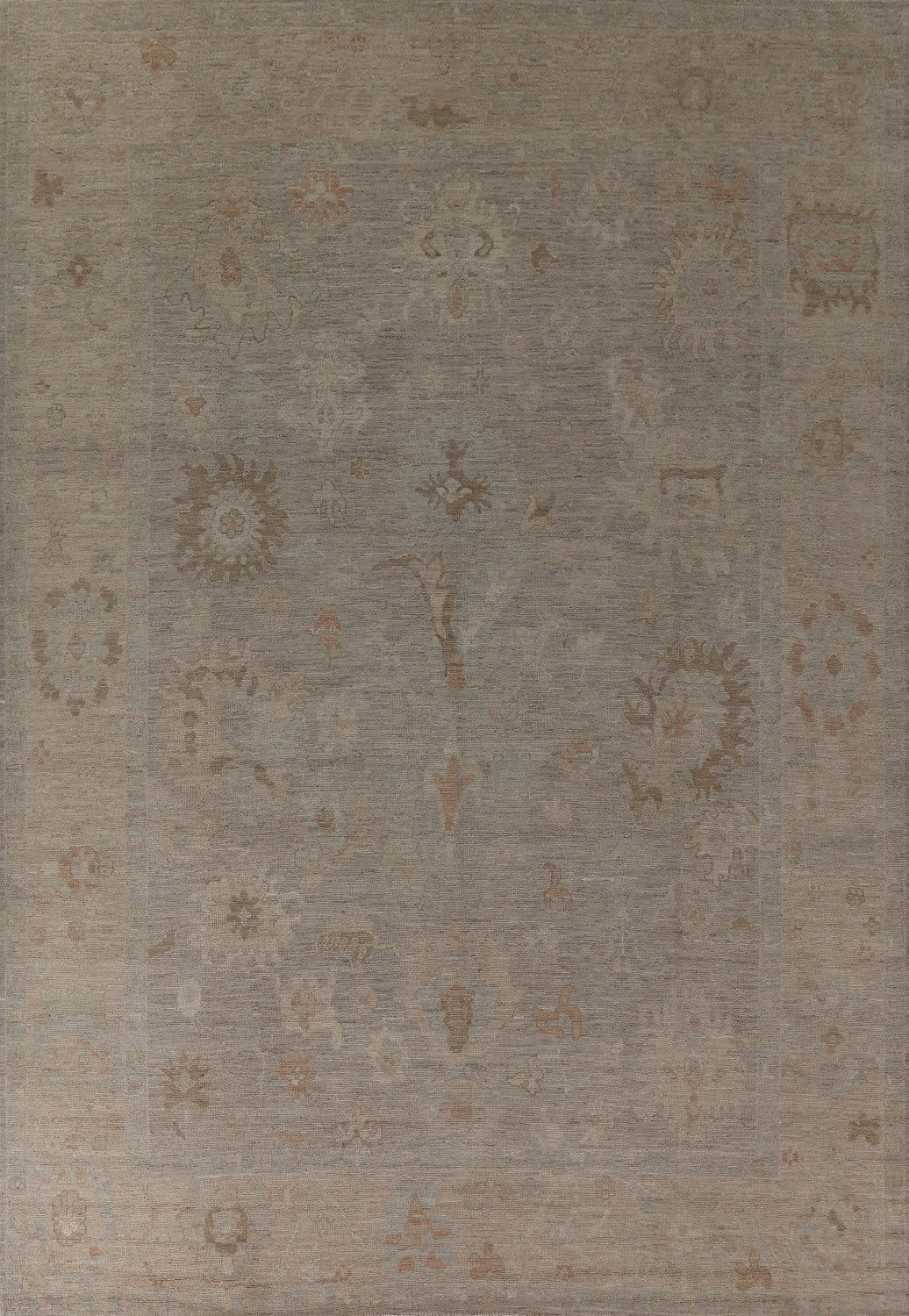 Vegetable Dye Oushak Turkish Area Rug 9x12