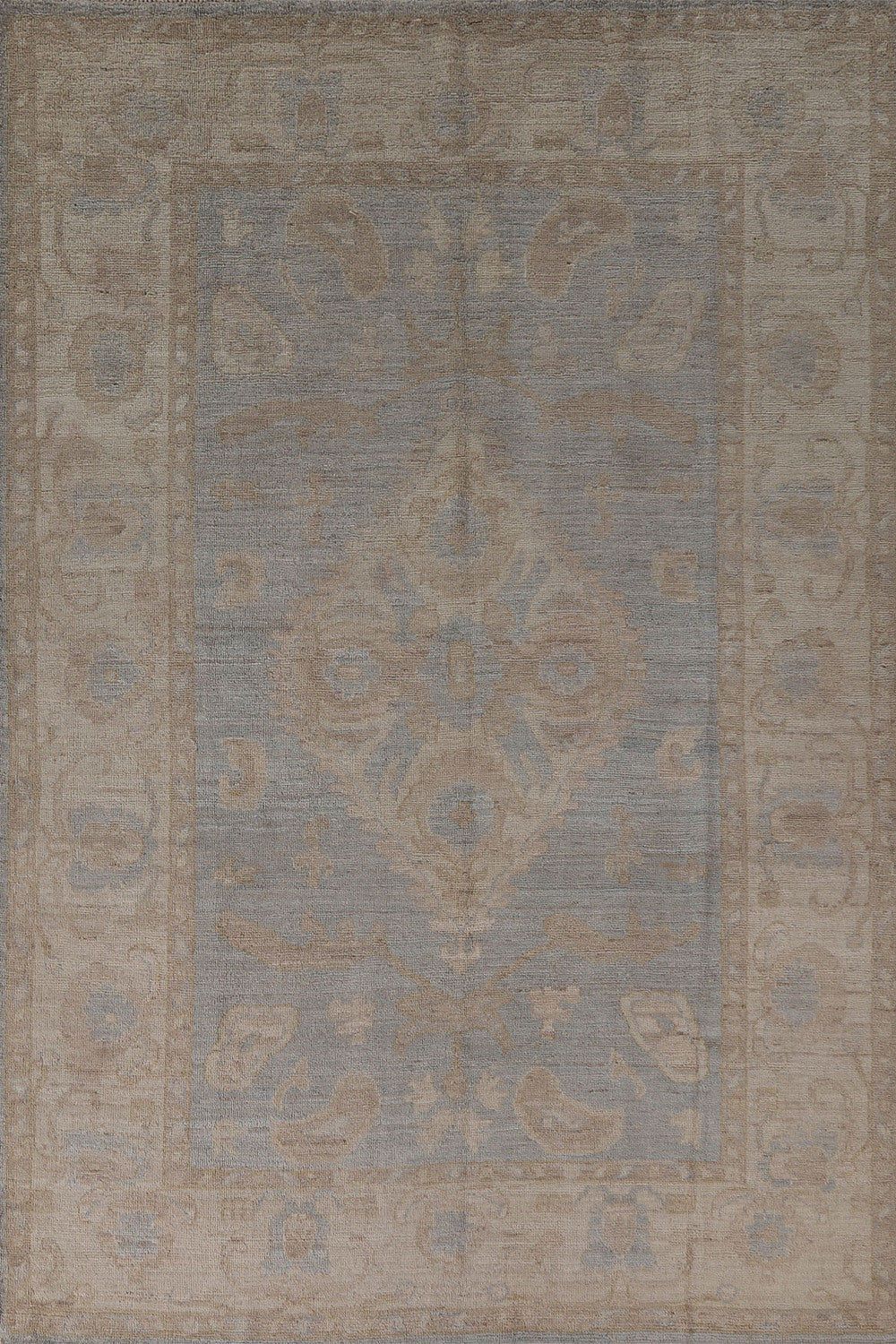 Muted Color Wool Oushak Vegetable Dye Area Rug 6x9