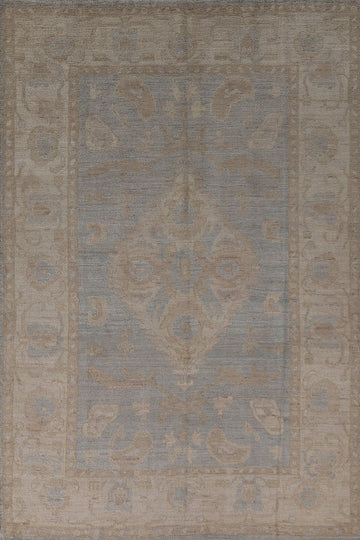 Muted Color Wool Oushak Vegetable Dye Area Rug 6x9