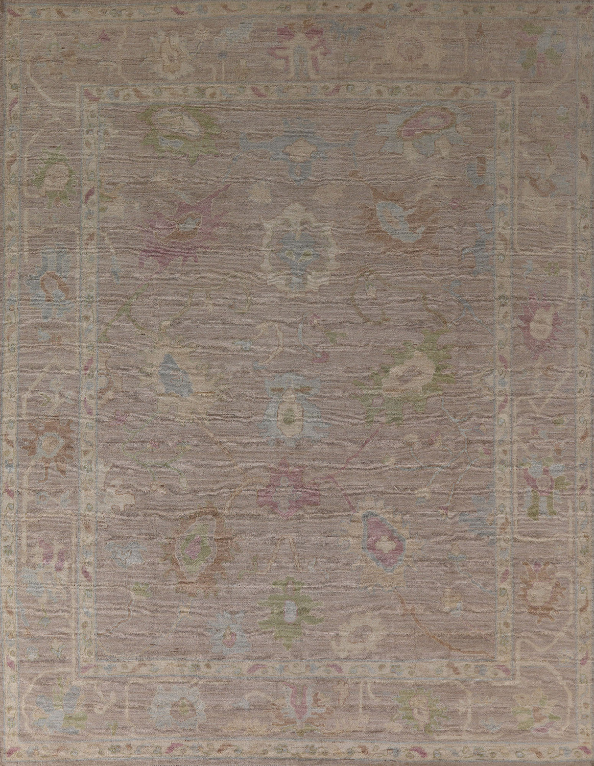 Earth Tone Oushak Vegetable Dye Area Rug 8x10