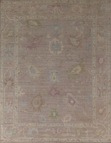 Earth Tone Oushak Vegetable Dye Area Rug 8x10