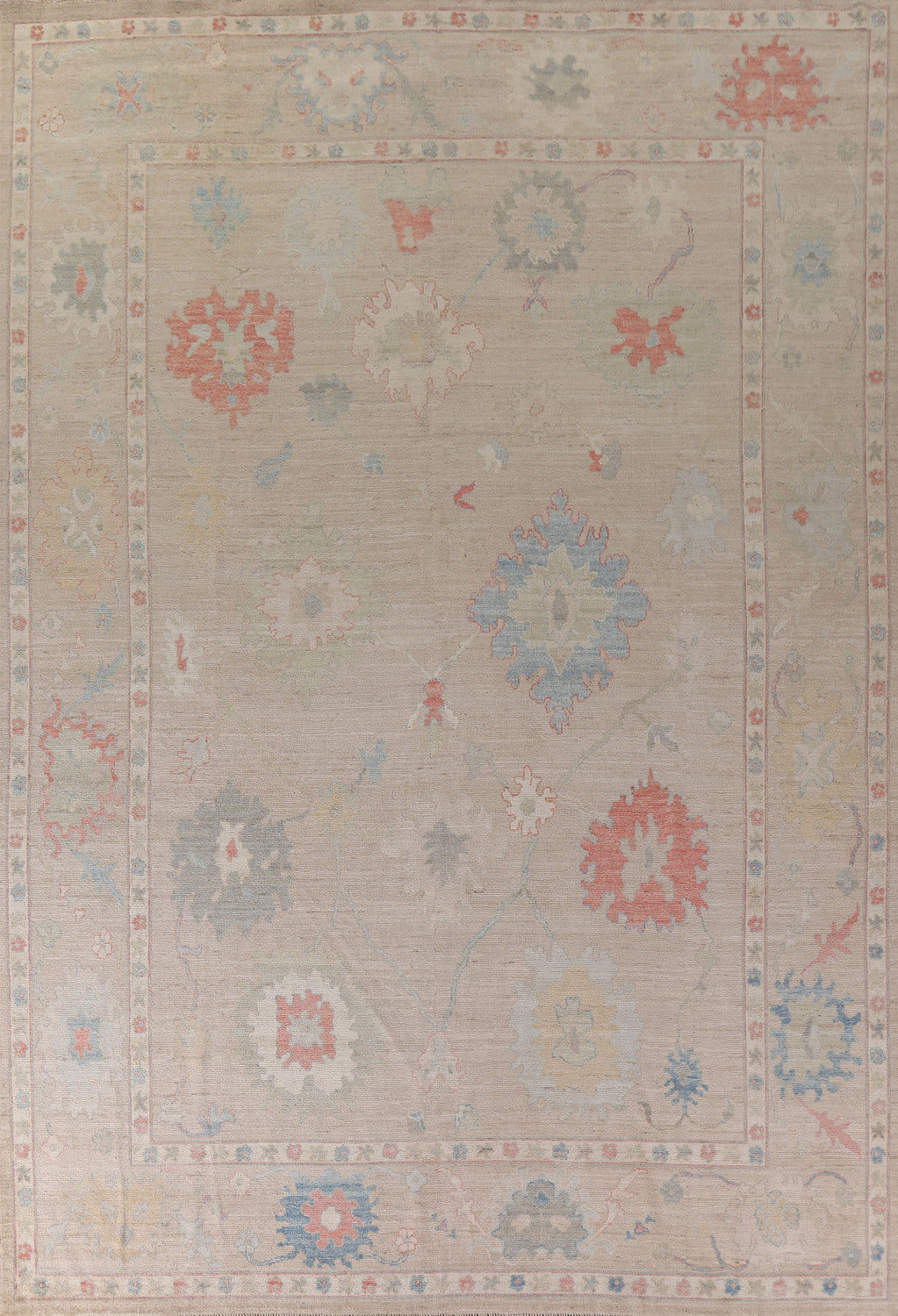 Vegetable Dye Oushak Large Area Rug 10x14