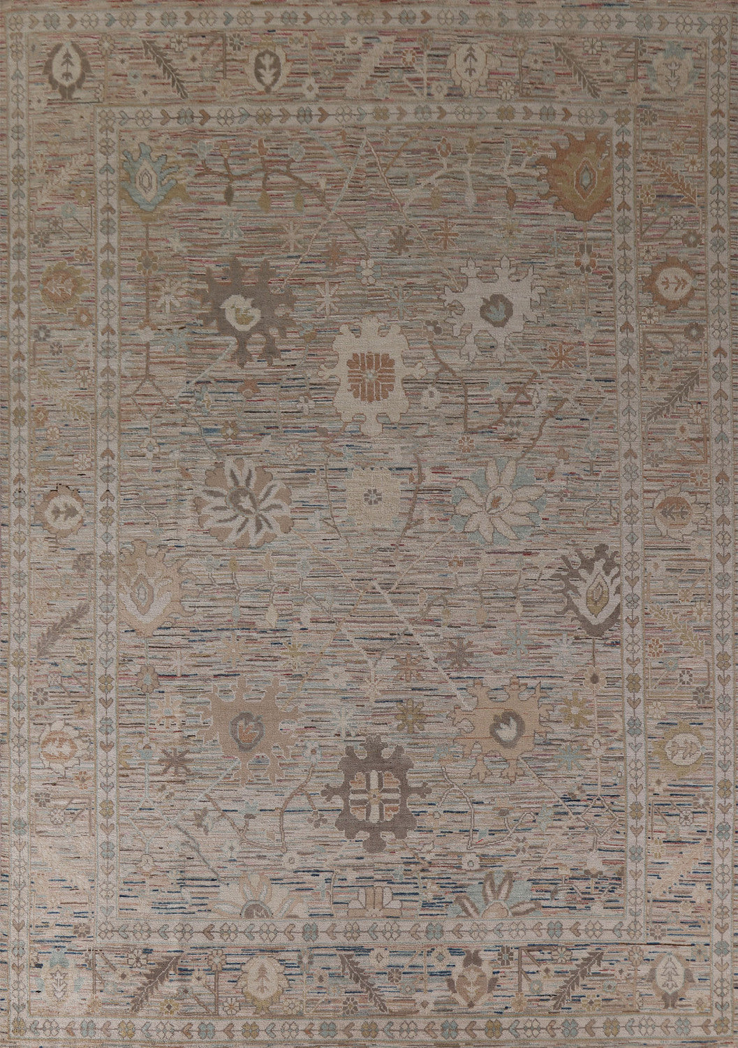 Vegetable Dye Oushak Turkish Area Rug 9x12