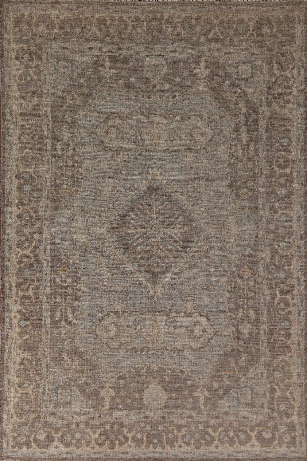 Earth Tone Oushak Vegetable Dye Area Rug 6x9