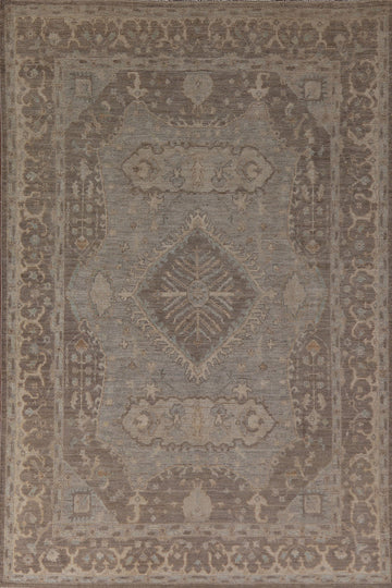 Earth Tone Oushak Vegetable Dye Area Rug 6x9