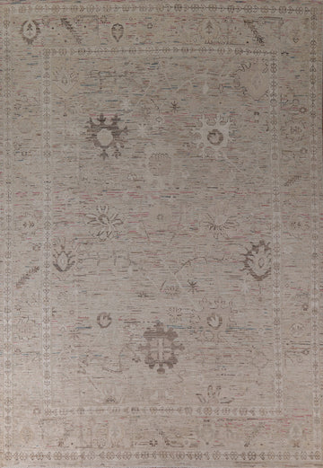 Earth Tone Oushak Vegetable Dye Area Rug 9x12