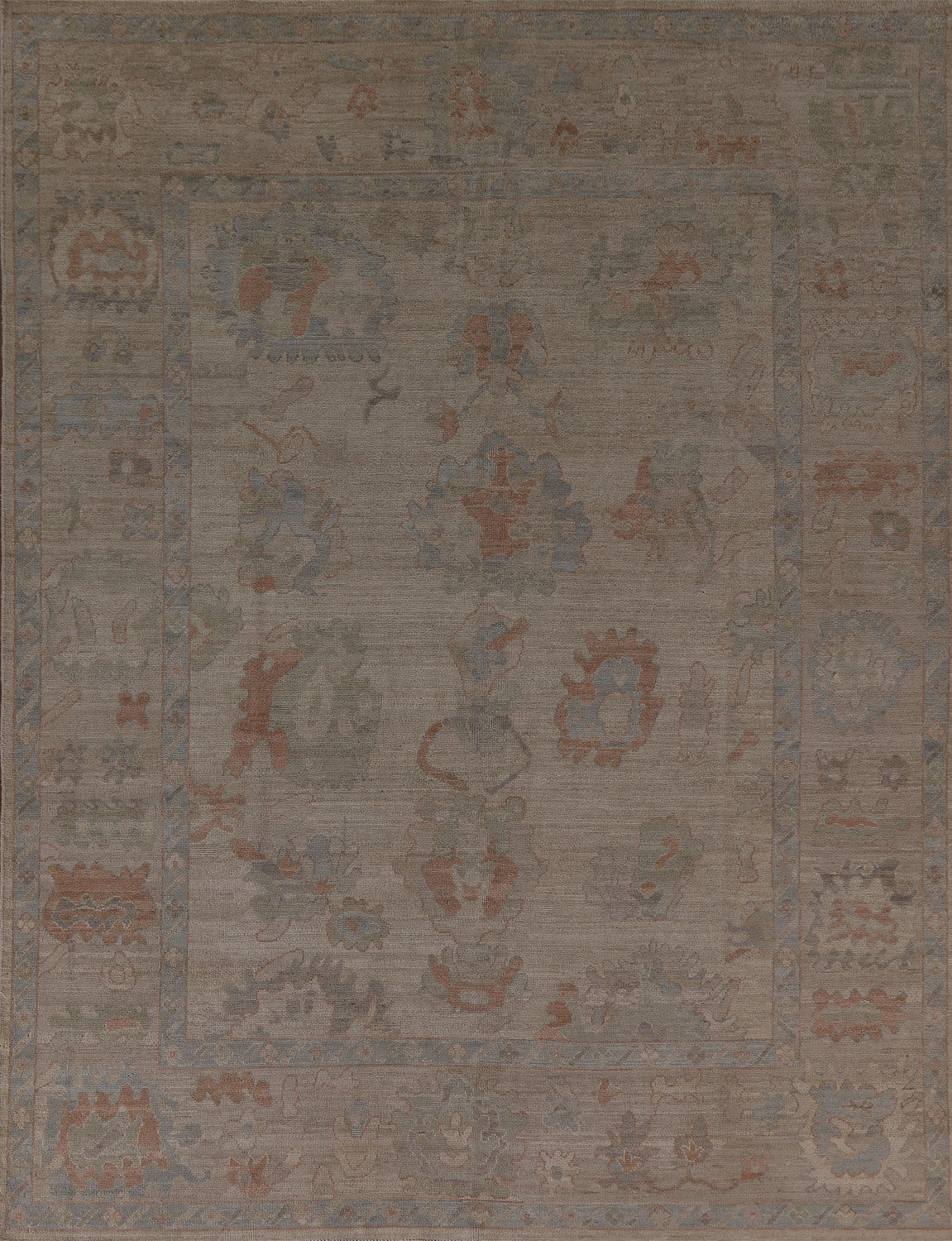 Vegetable Dye Oushak Turkish Area Rug 8x10