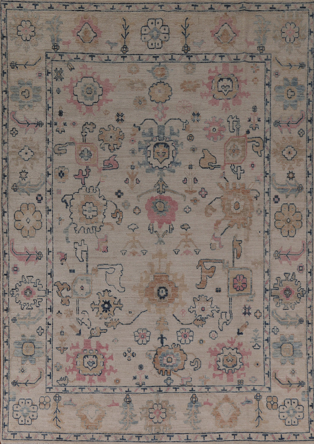 Vegetable Dye Oushak Turkish Area Rug 8x10