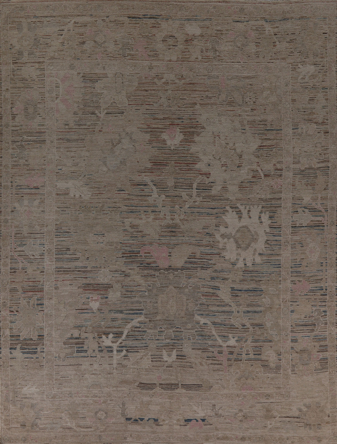 Earth Tone Wool Oushak Vegetable Dye Area Rug 8x10