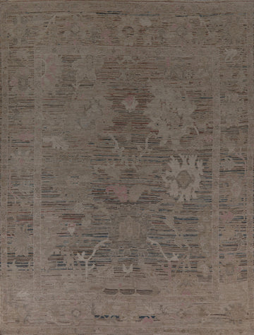 Earth Tone Wool Oushak Vegetable Dye Area Rug 8x10