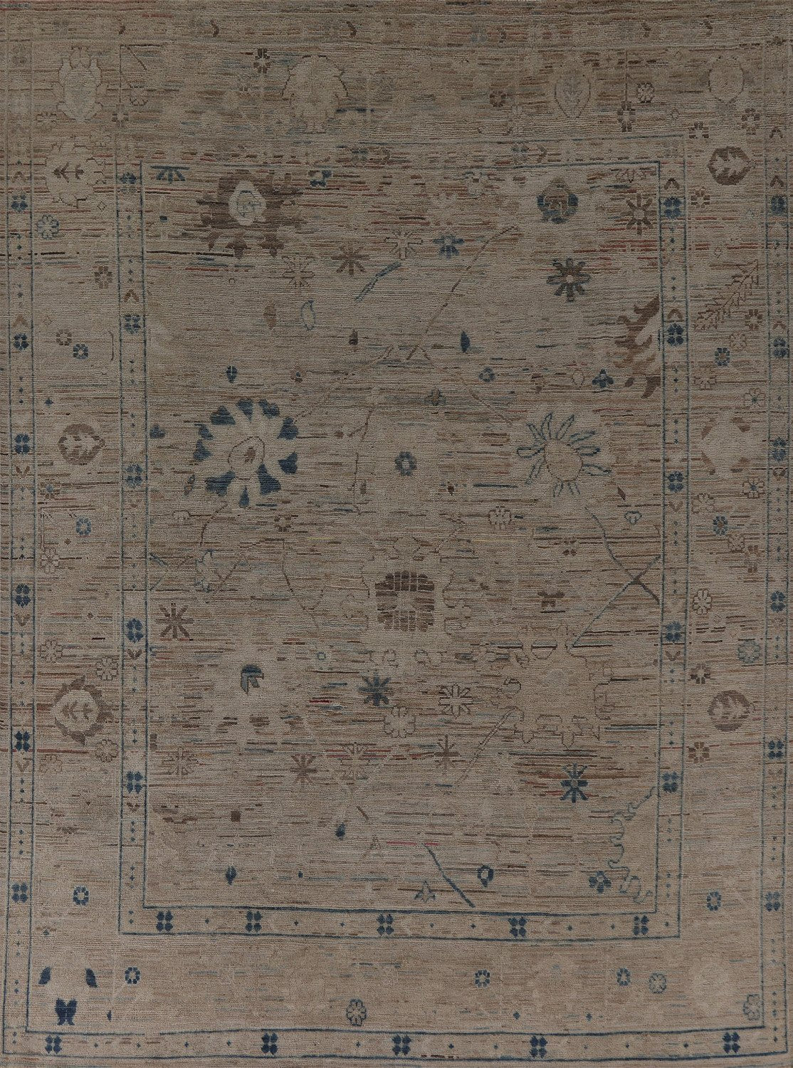 Muted Color Oushak Vegetable Dye Area Rug 8x10
