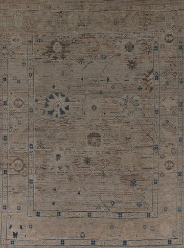 Muted Color Oushak Vegetable Dye Area Rug 8x10