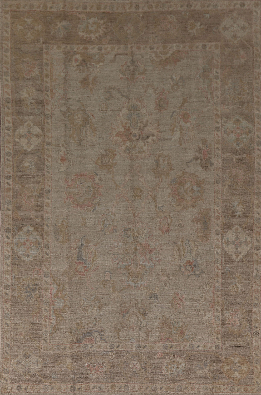 Earth Tone Oushak Vegetable Dye Area Rug 6x10