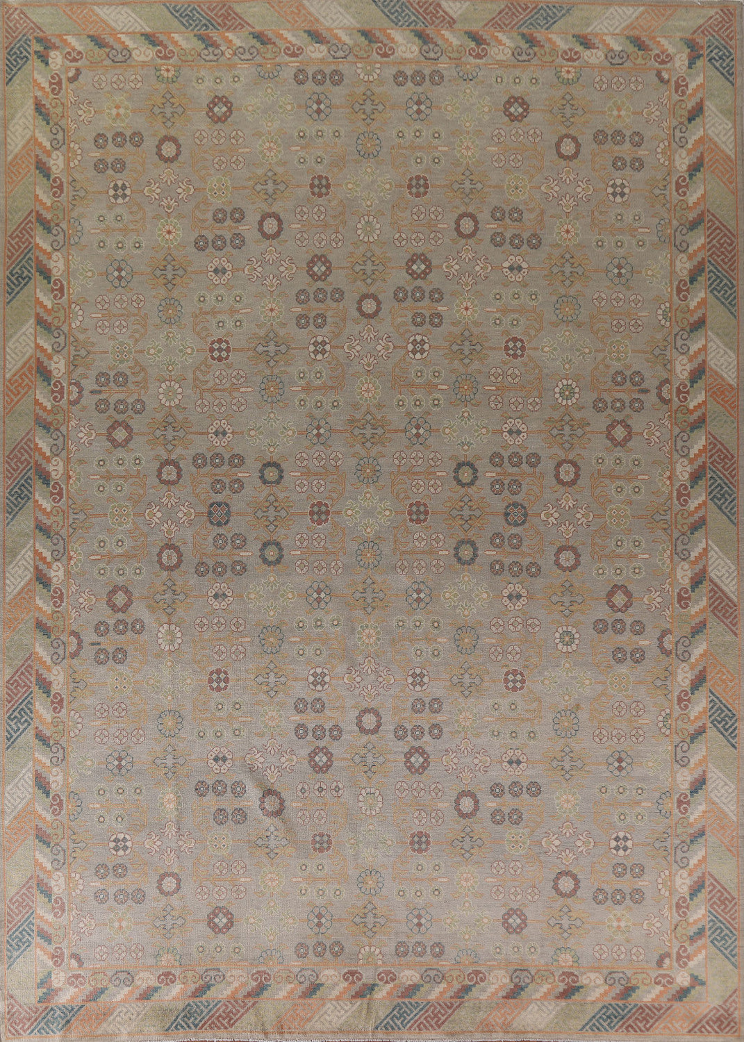 Vegetable Dye Oushak Turkish Area Rug 9x12