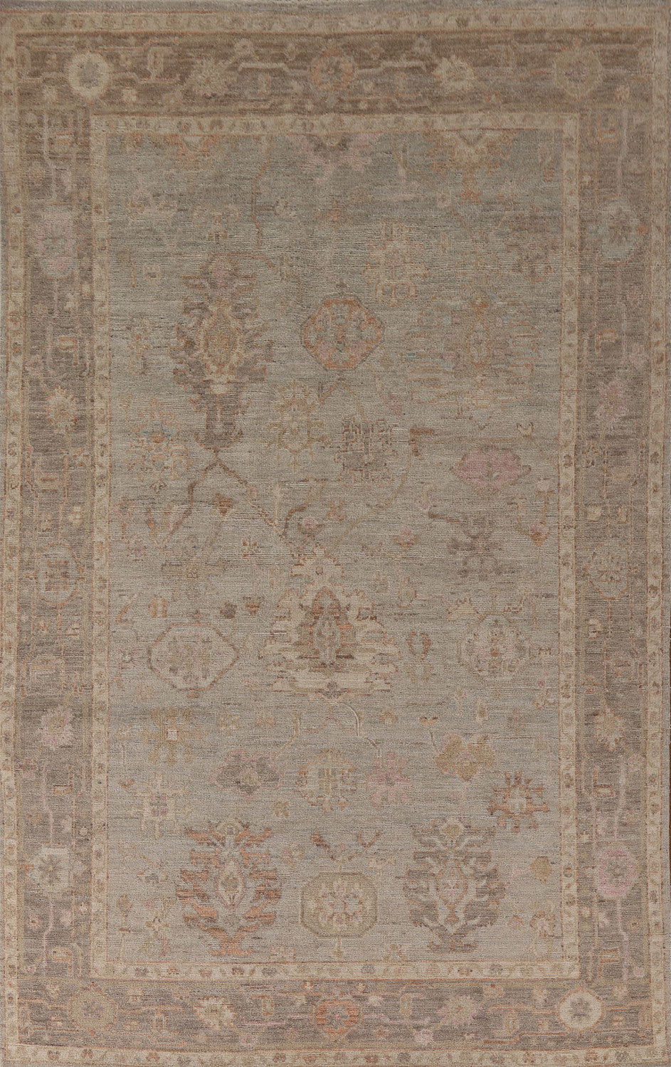 Vegetable Dye Oushak Turkish Area Rug 6x9