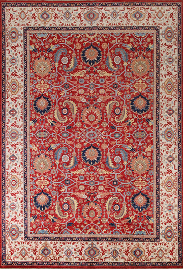 Vegetable Dye Sultanabad Ziegler Red Area Rug 9x12