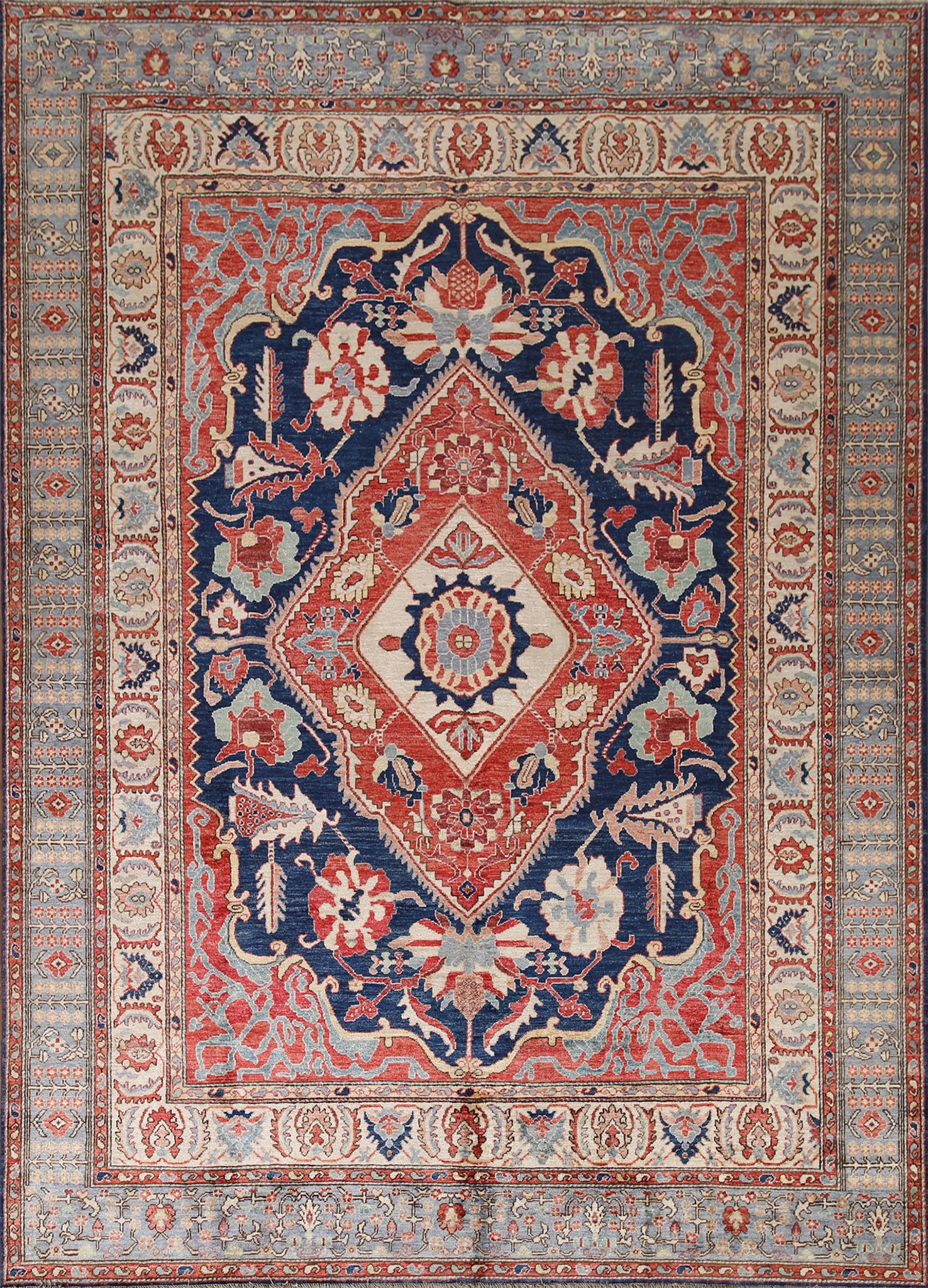 Vegetable Dye Sarouk Farahan Wool Area Rug 8x10