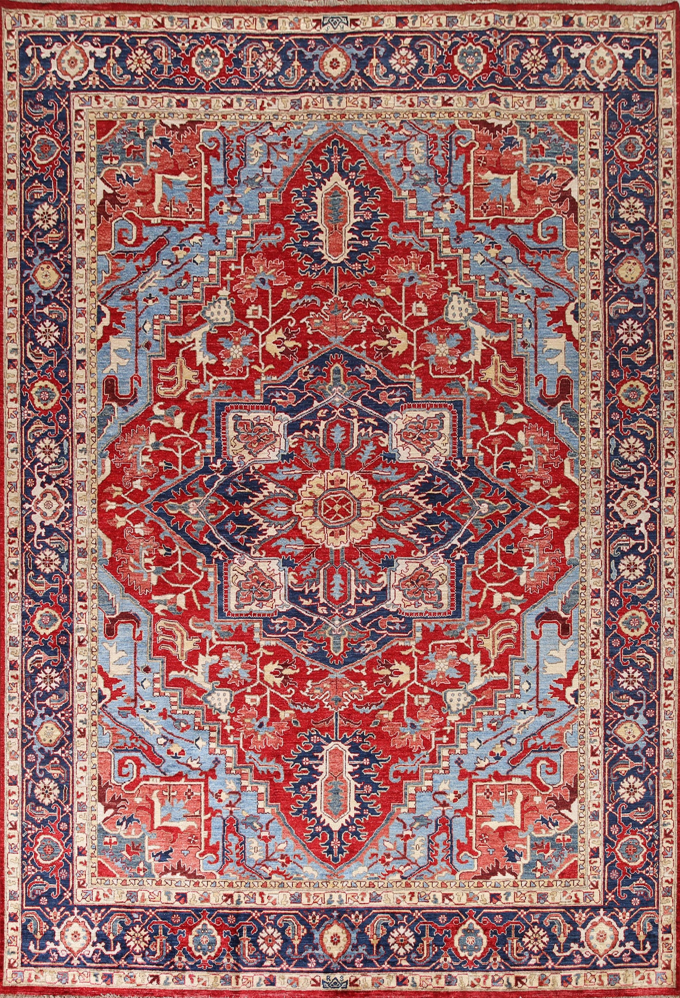 Red Heriz Serapi Vegetable Dye Area Rug 9x12