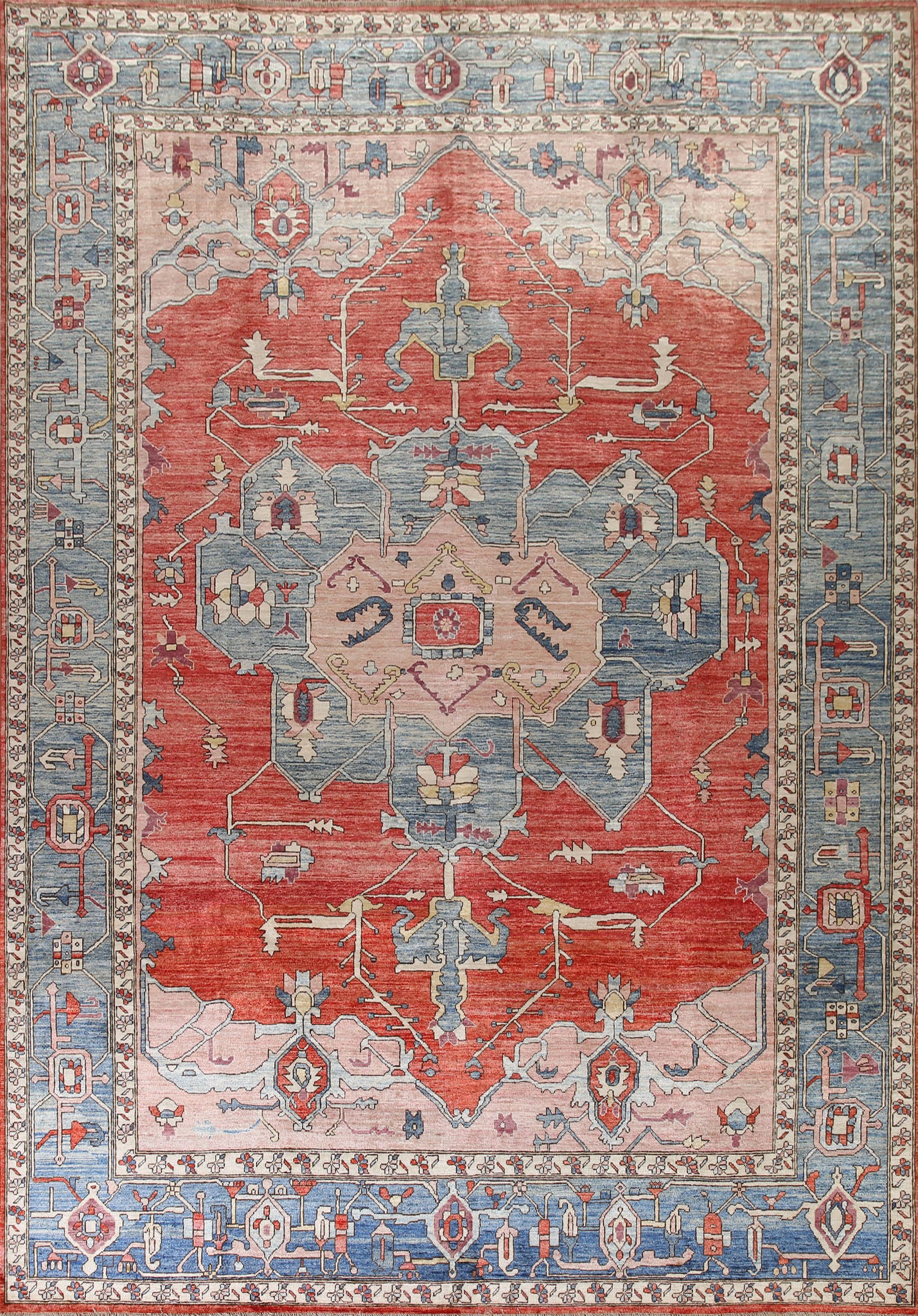 Vegetable Dye Heriz Serapi Large Rug 9x12
