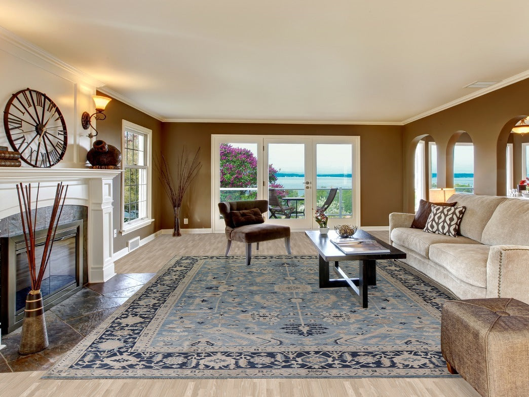 Light Blue Sultanabad Ziegler Large Area Rug 10x14