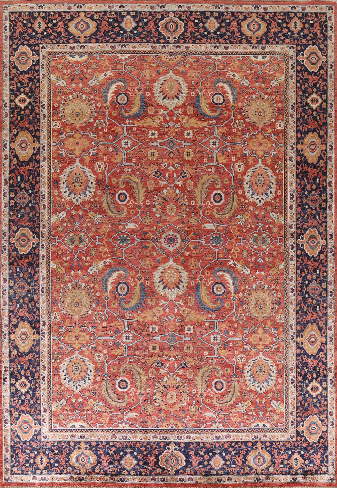 Floral Sultanabad Ziegler Vegetable Dye Area Rug 9x12