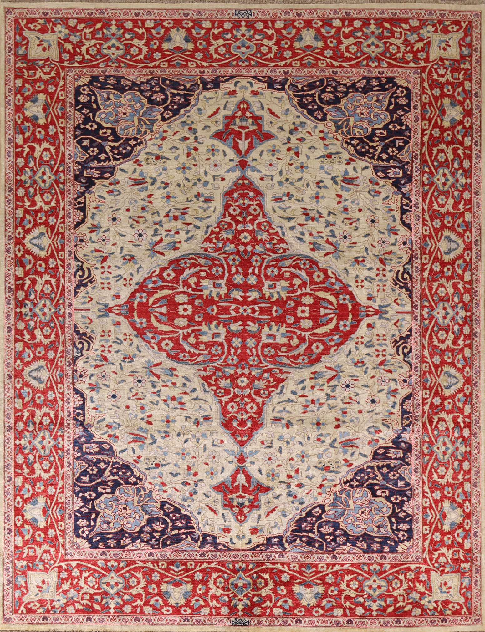 Vegetable Dye Sarouk Farahan Wool Area Rug 8x10