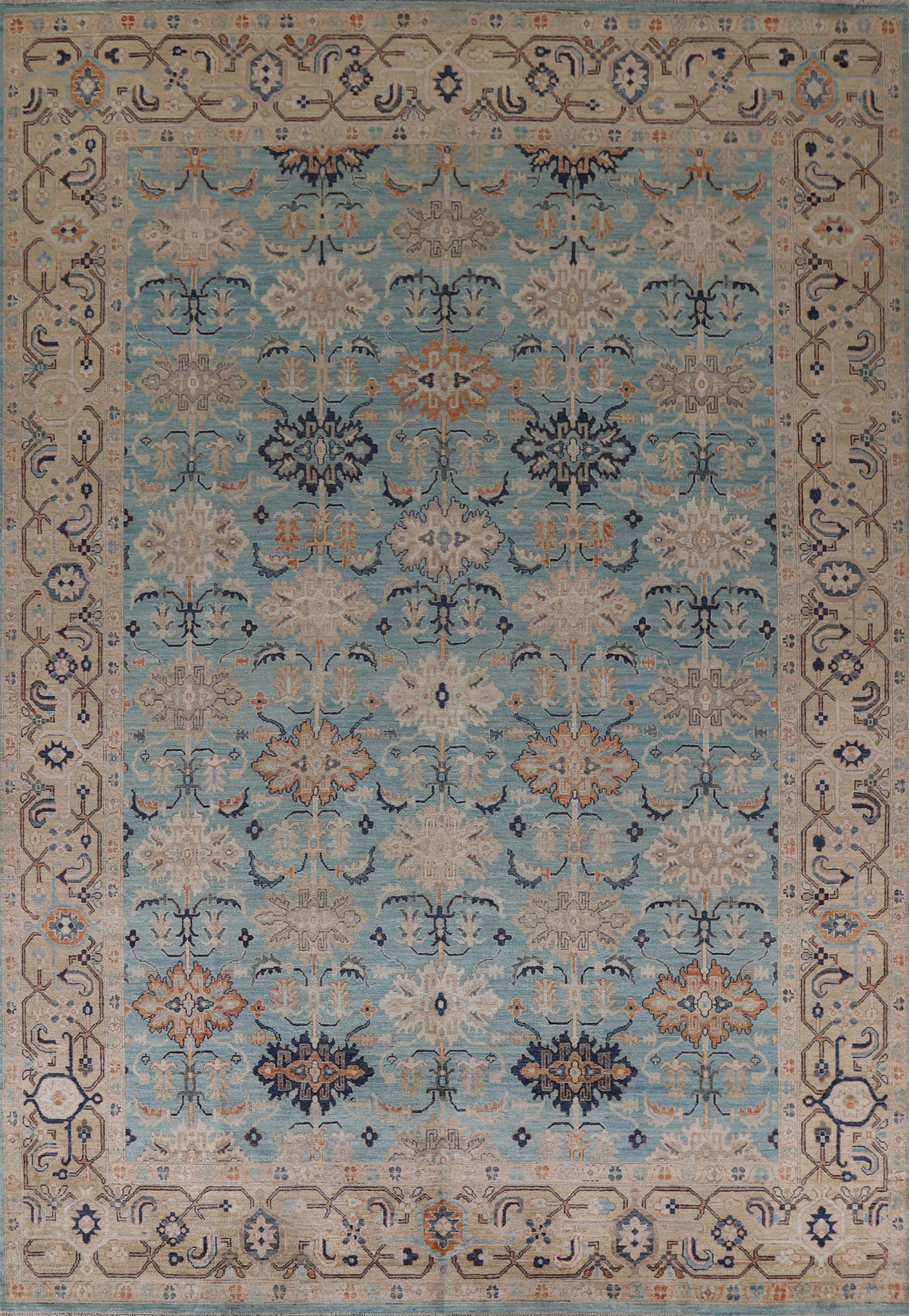 Vegetable Dye Sultanabad Ziegler Handmade Area Rug 9x12