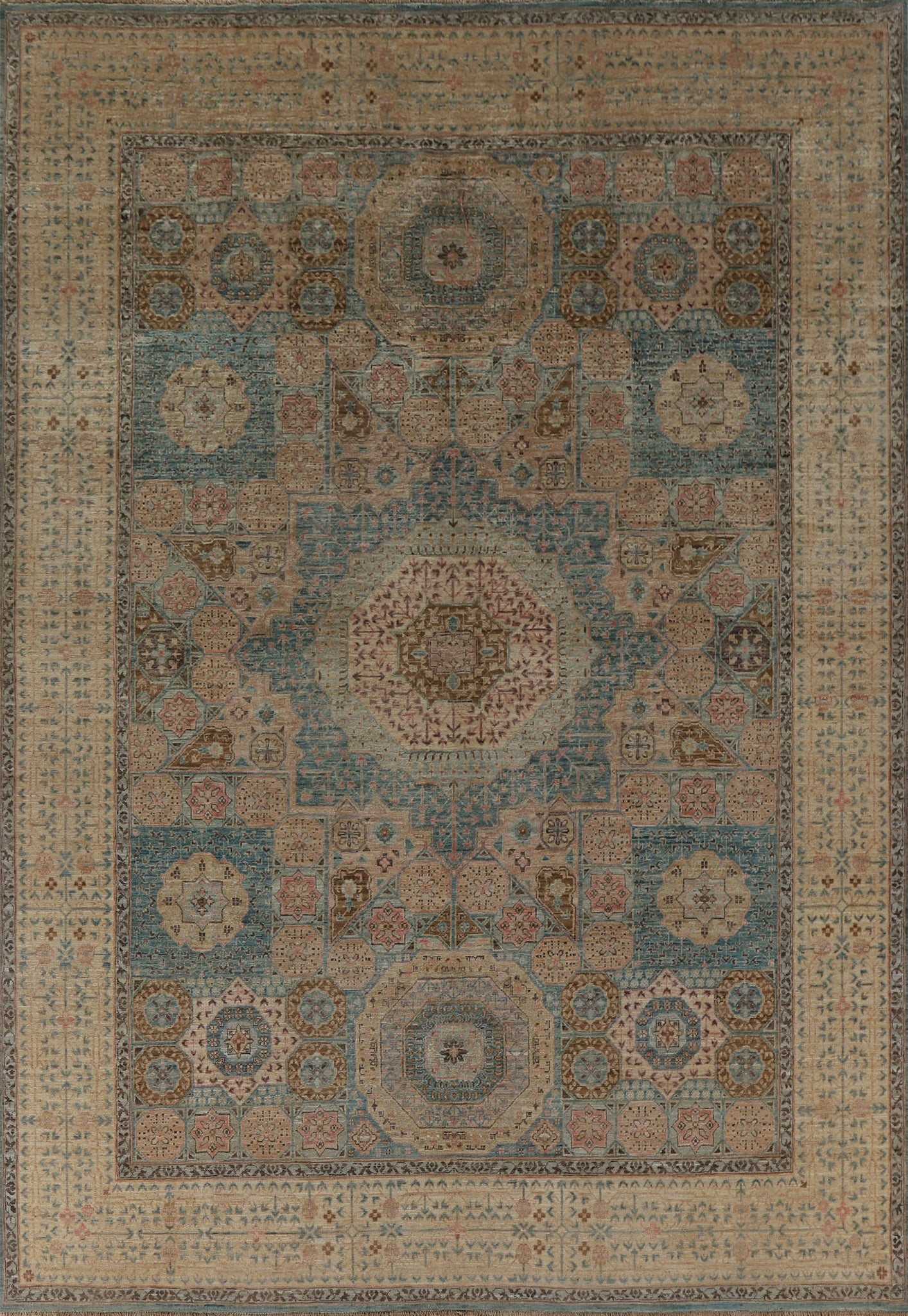 Vegetable Dye Mamluk Handmade Area Rug 8x10