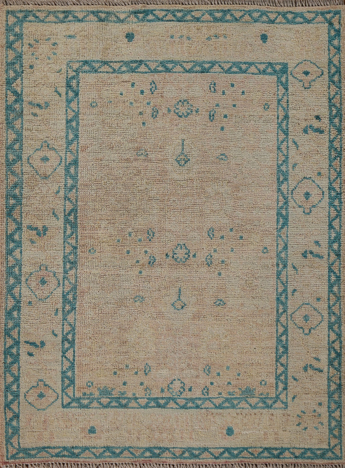Muted Oushak Vegetable Dye Accent Rug 3x4