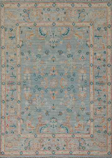 Vegetable Dye Oushak Turkish Foyer Rug 3x4