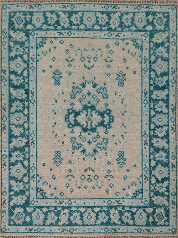 Vegetable Dye Oushak Turkish Foyer Rug 3x4