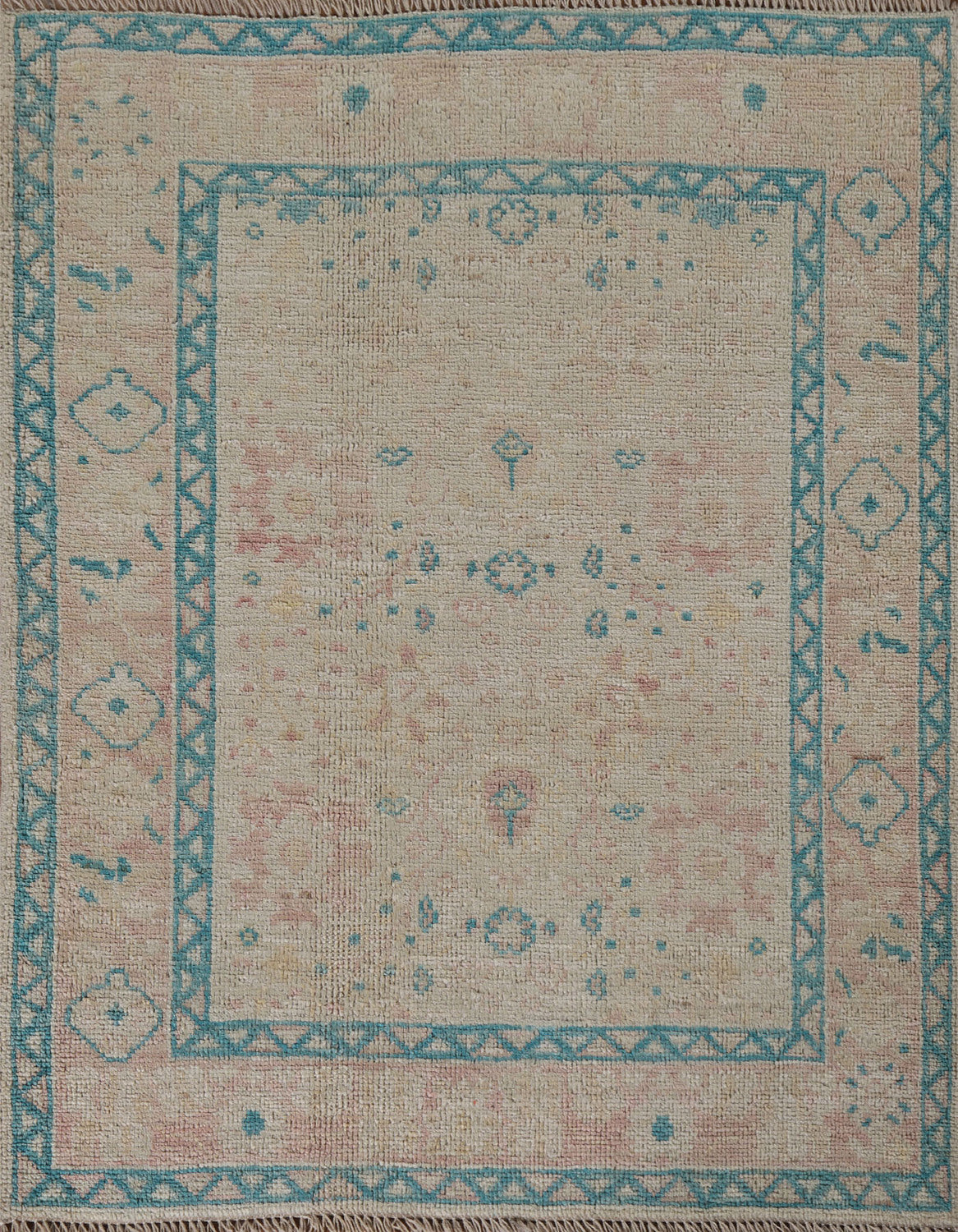 Vegetable Dye Oushak Turkish Accent Rug 3x4