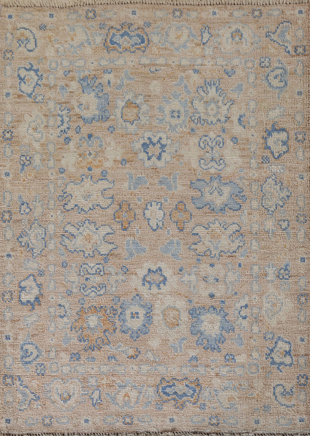 Vegetable Dye Oushak Turkish Foyer Rug 3x4