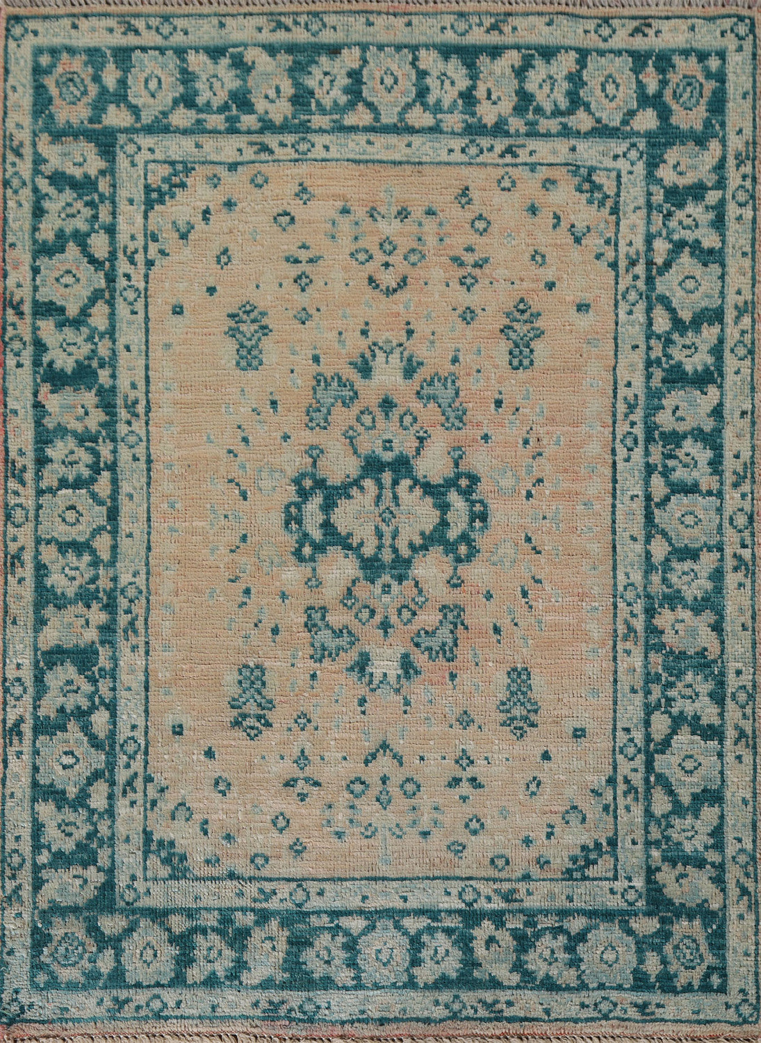 Vegetable Dye Oushak Turkish Accent Rug 3x4