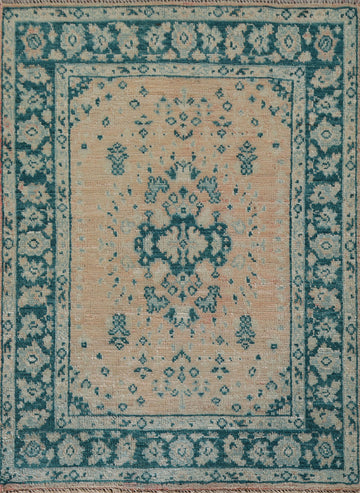 Vegetable Dye Oushak Turkish Accent Rug 3x4