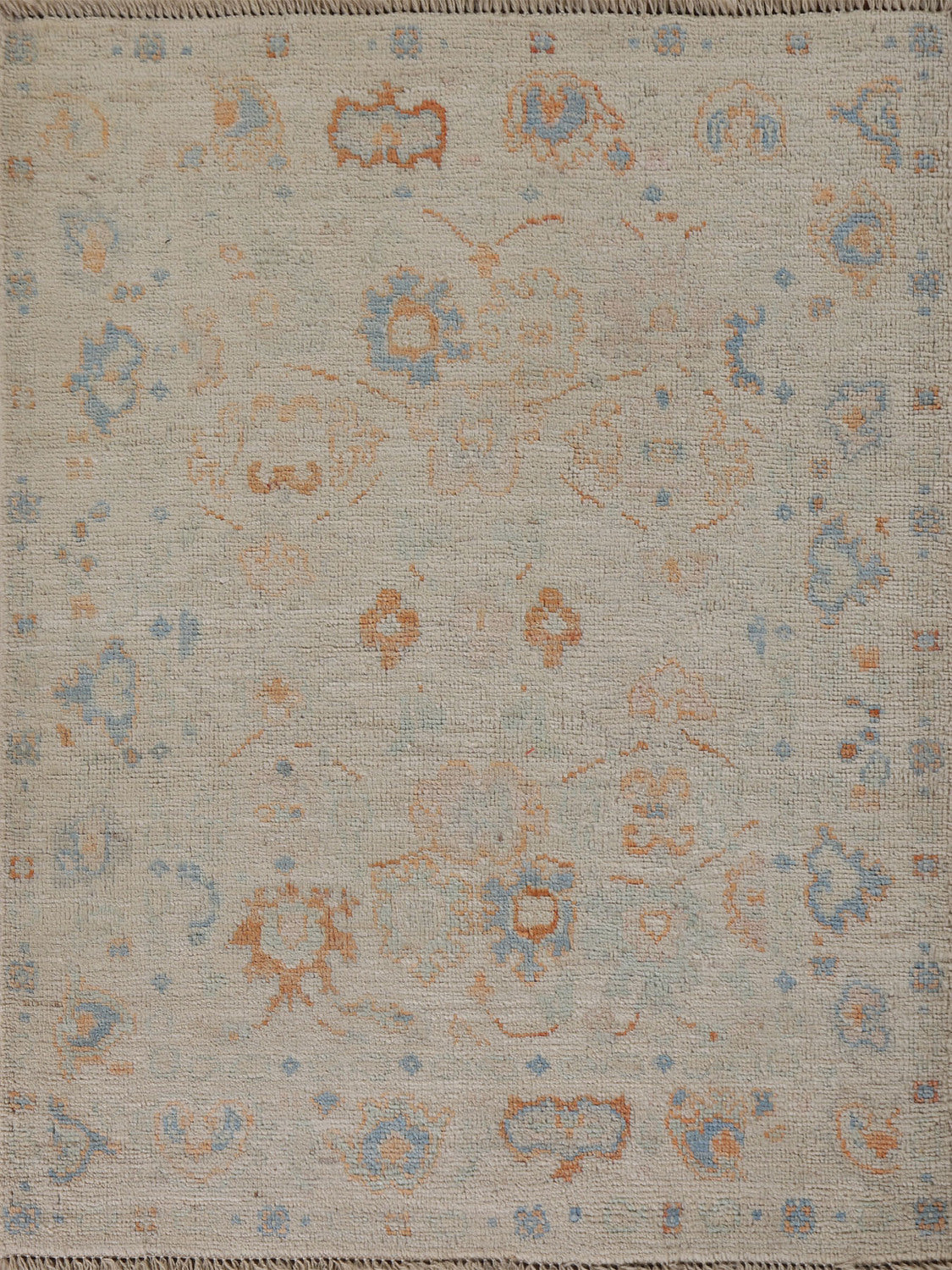 Muted Turkish Oushak Vegetable Dye Accent Rug 3x4