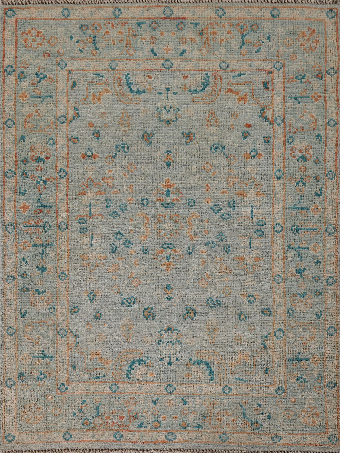 Vegetable Dye Oushak Turkish Accent Rug 3x4