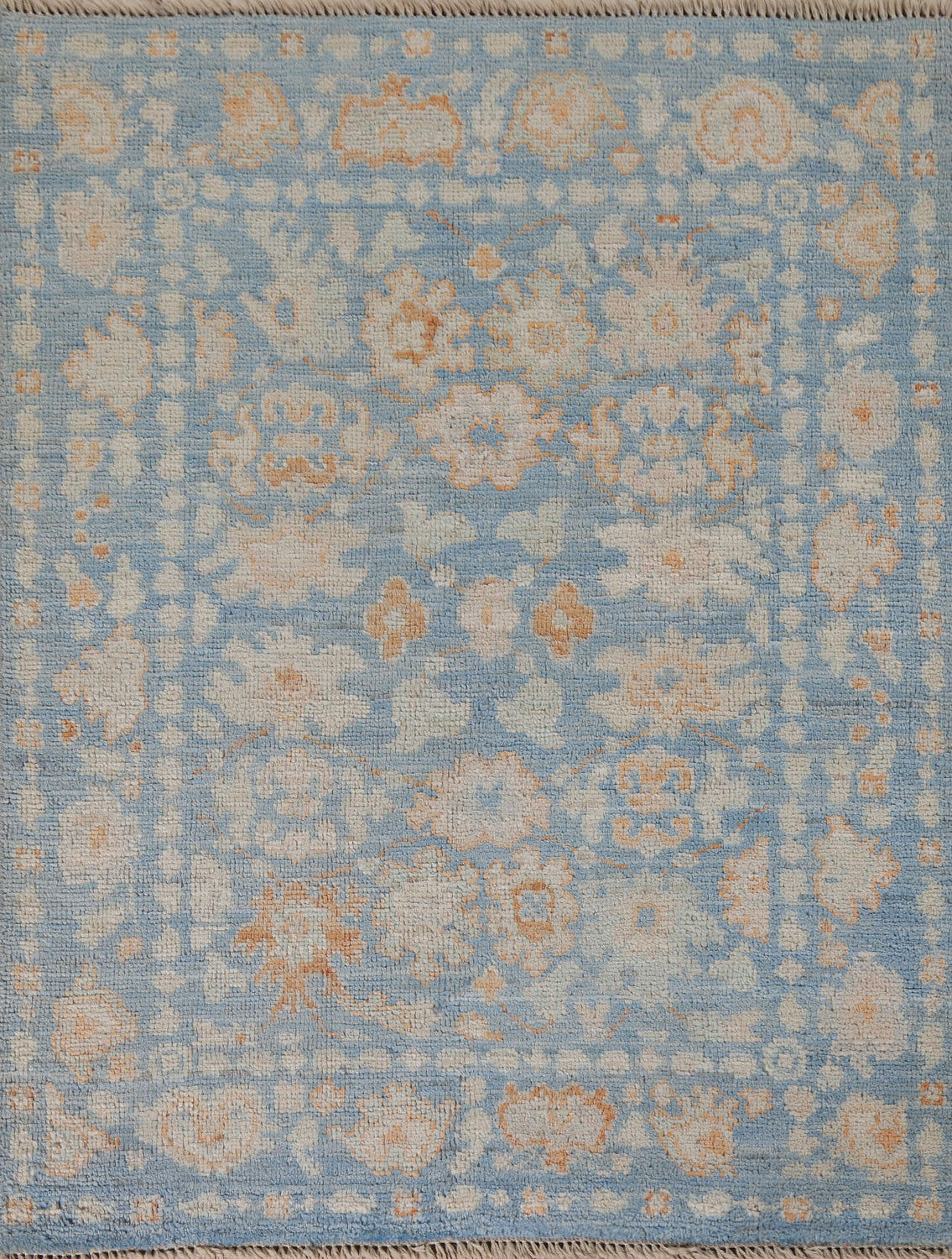 Vegetable Dye Oushak Turkish Foyer Rug 3x4