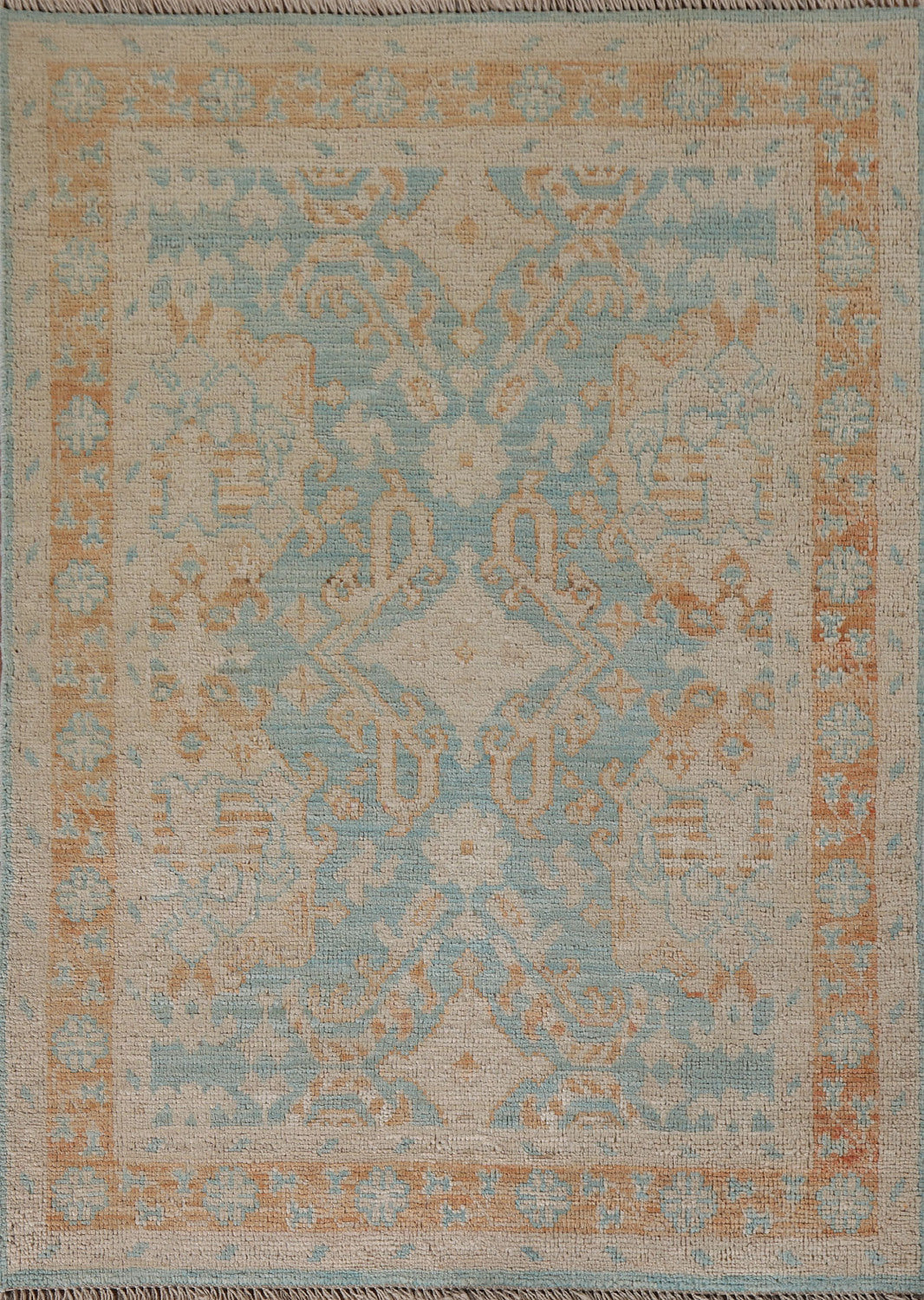 Vegetable Dye Oushak Turkish Accent Rug 3x4