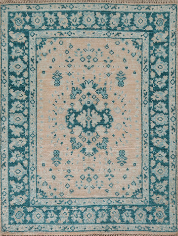 Vegetable Dye Oushak Turkish Accent Rug 3x4